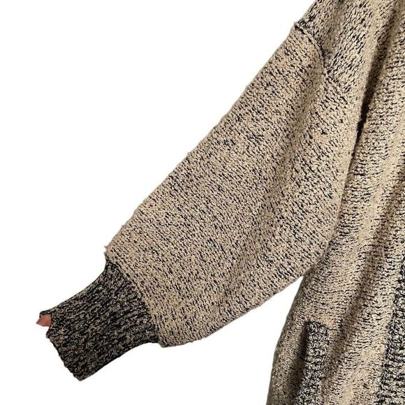 Vtg Monto Par Le Chois Womens Sweater Jacket L Tan Chunky Knit Shawl Collar - Picture 4 of 6